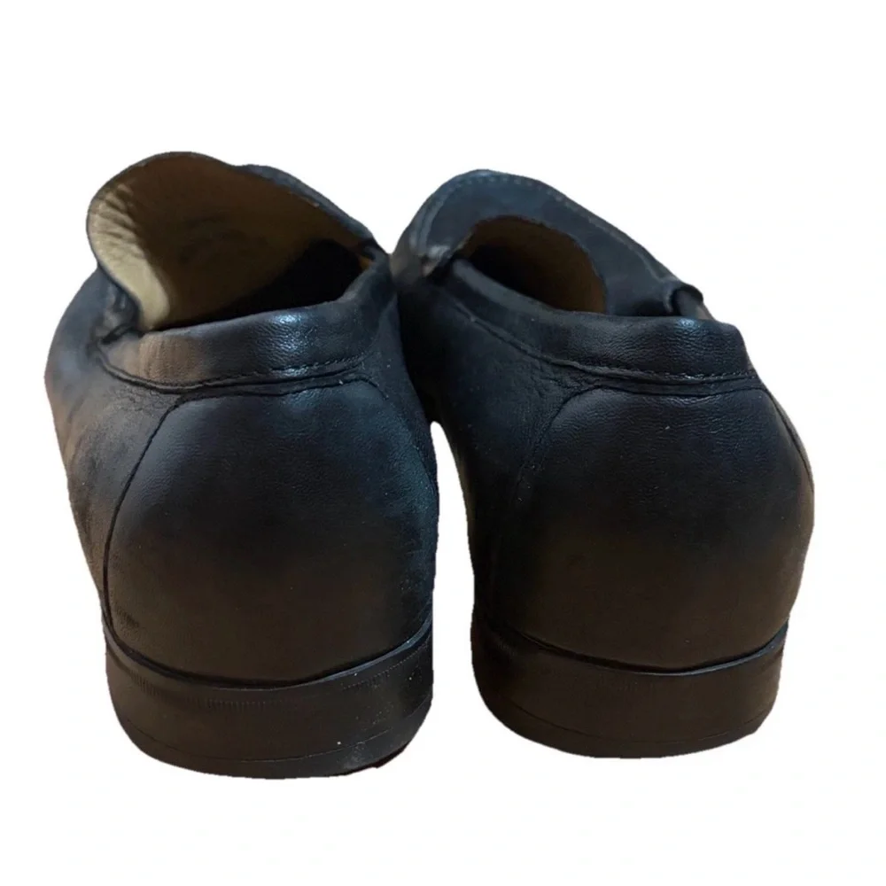 Johnston & Murphy Sz 10 Cresswell Venetian Soft Sheepskin Leather Black Slip On